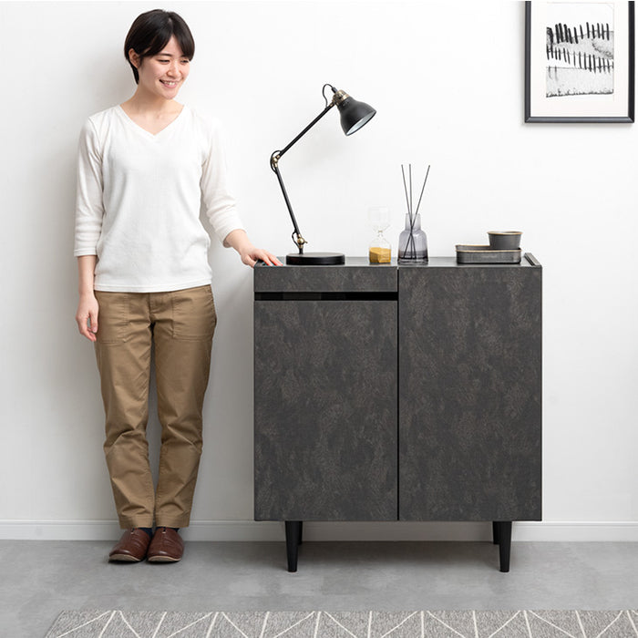 Amazon.co.jp: タンスのゲン ストーン調 サイドボード 幅120cm 完成品 キャビネット チェスト 収納棚 収納 脚付き 石目調【超大型商品】71050015(92929)  : ホーム＆キッチン