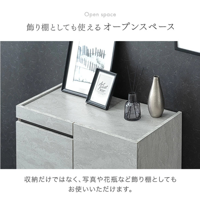 木目調 サイドボード 傷に強いメラミン天板 完成品 80cm キャビネット チェスト サイドチェスト【超大型商品】〔71050009a〕