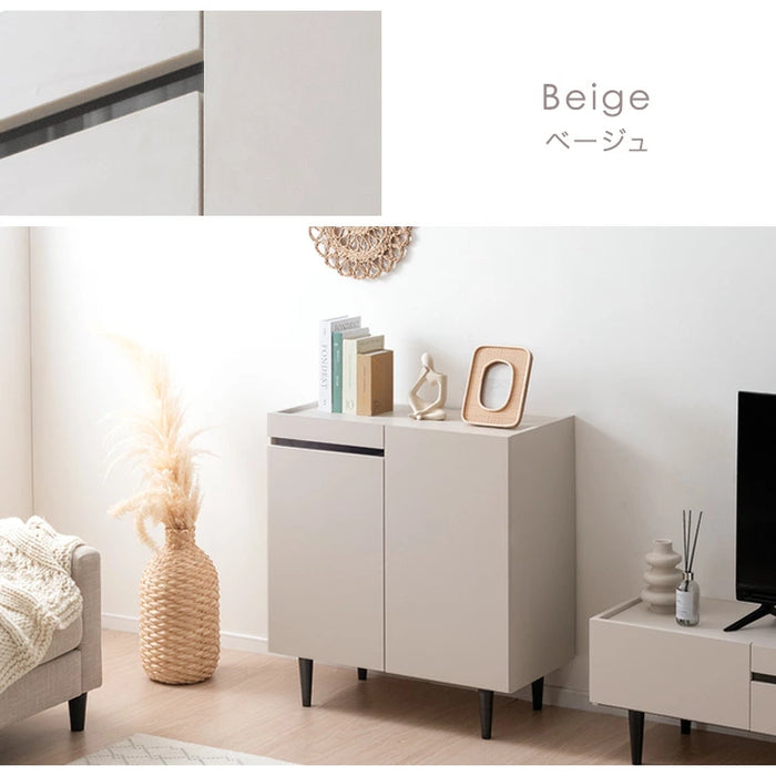 木目調 サイドボード 傷に強いメラミン天板 完成品 80cm キャビネット チェスト サイドチェスト【超大型商品】〔71050009a〕