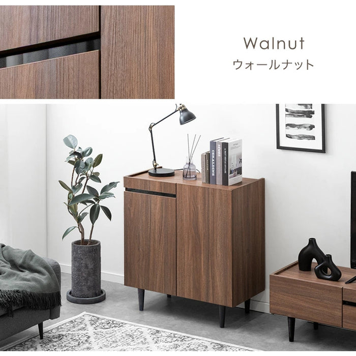 木目調 サイドボード 傷に強いメラミン天板 完成品 80cm キャビネット チェスト サイドチェスト【超大型商品】〔71050009a〕