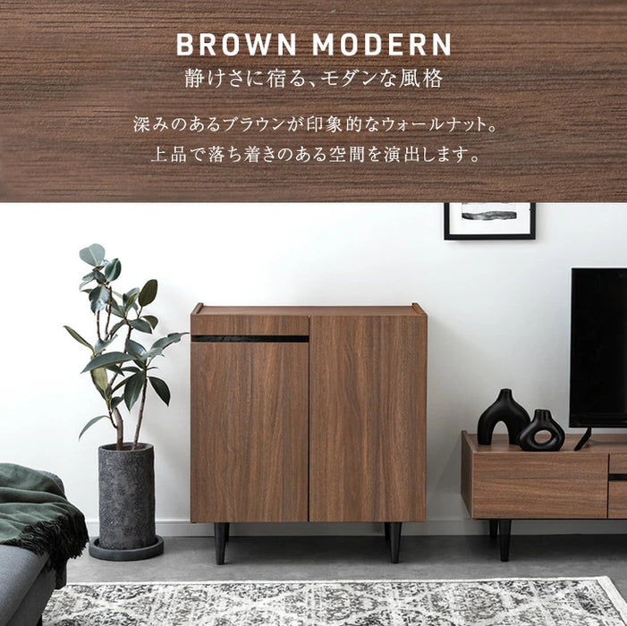 木目調 サイドボード 傷に強いメラミン天板 完成品 80cm キャビネット チェスト サイドチェスト【超大型商品】〔71050009a〕