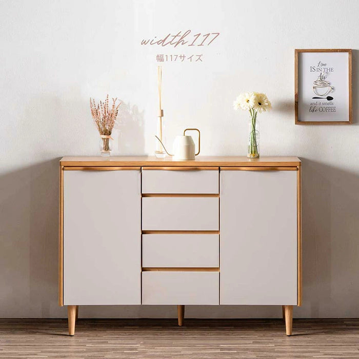 ［幅117cm］完成品 キャビネット サイドボード お掃除ロボ対応 チェスト サイドチェスト【超大型商品】〔71050032〕