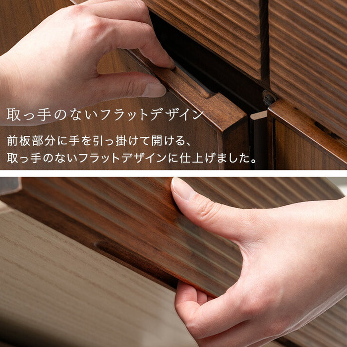 ［幅120］サイドボード 完成品 天然木 アッシュ 無垢 引き出し キャビネット 木製 北欧【超大型商品】〔71050037〕