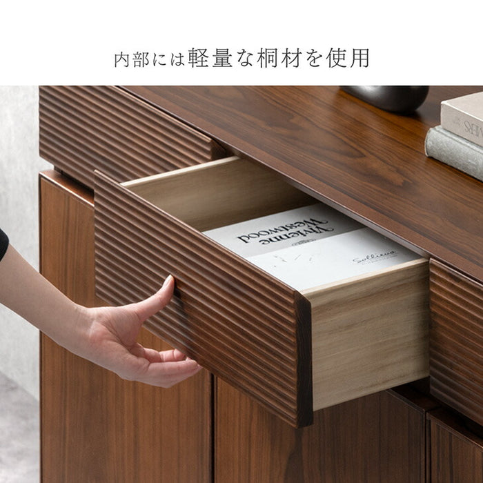 幅120］サイドボード 完成品 天然木 アッシュ 無垢 引き出し