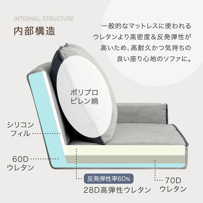 ソファ リクライニング ローソファ カウチソファ オットマン付き 3人掛け〔71700019〕