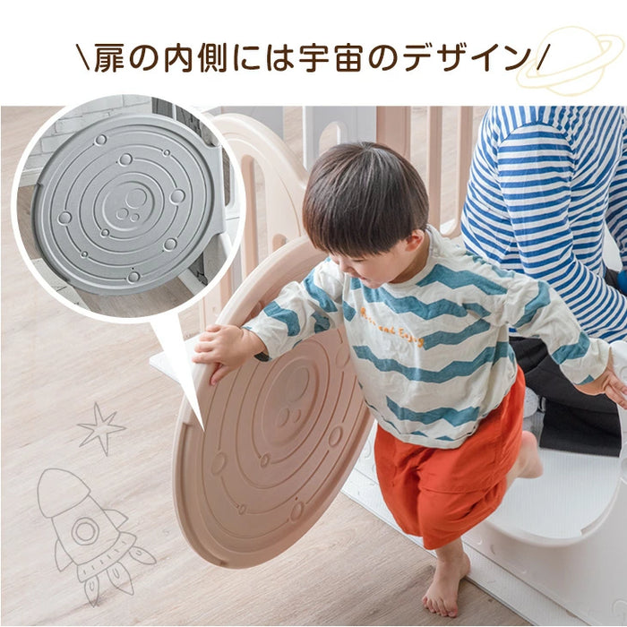 ベビーサークル 折りたたみ 滑り止め付 くまさん扉 2ドア ハイタイプ 子供部屋〔72500005〕