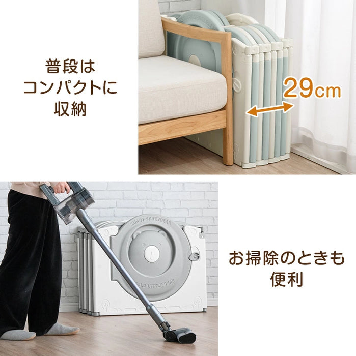 ベビーサークル 折りたたみ 滑り止め付 くまさん扉 2ドア ハイタイプ 子供部屋〔72500005〕
