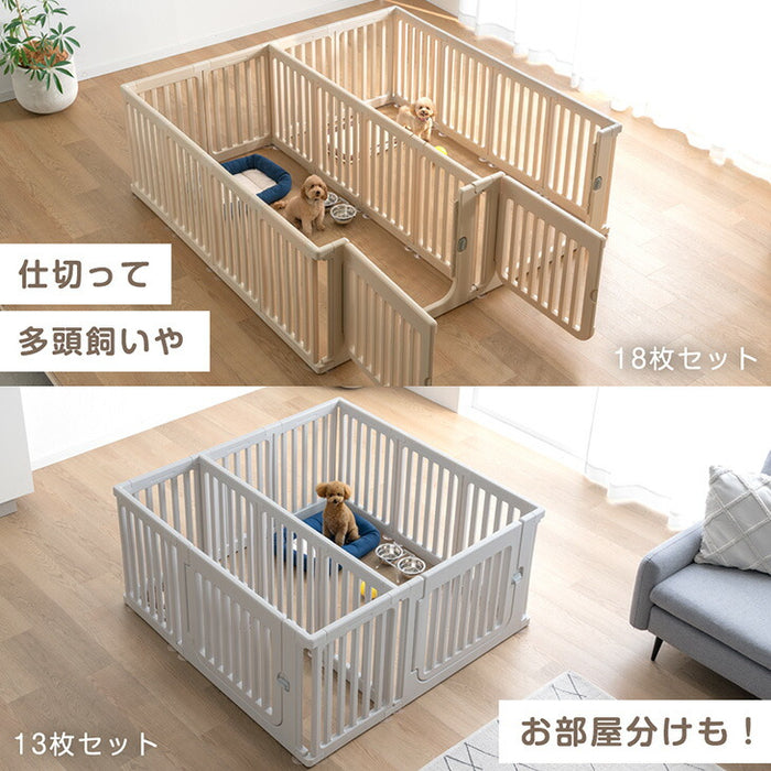 【新発売記念プライス】［10枚］ペットサークル 組替自在 2ドア 扉付き 滑り止め 正方形〔72500012〕