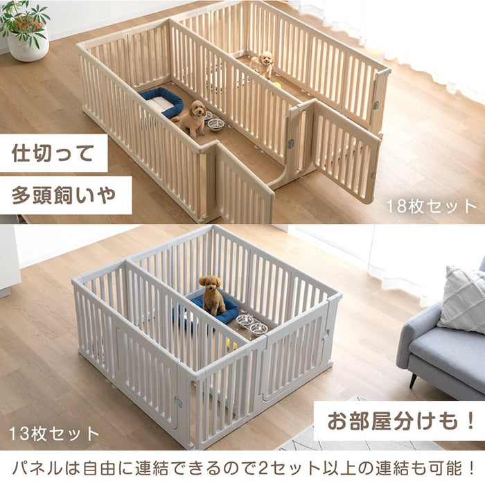 ［10枚］ペットサークル 組替自在 2ドア 扉付き 滑り止め 正方形〔72500012〕