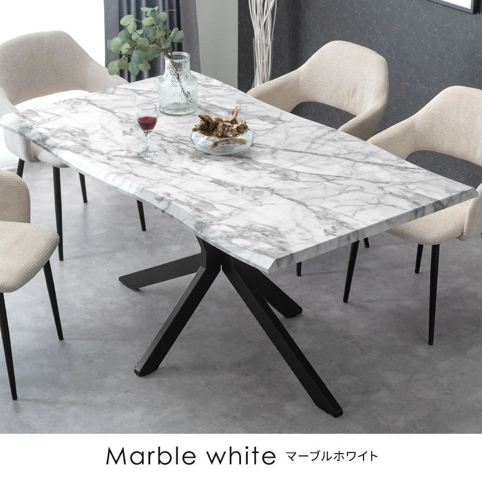 [幅140] ダイニングテーブル 単品 木目 石目 長方形 テーブル ダイニング 4人掛け 木製 北欧 モダン おしゃれ【超大型商品】〔72600070〕