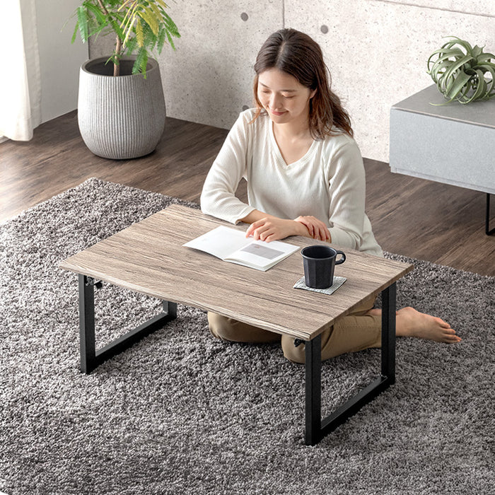 ［幅75cm］ヴィンテージモダン ローテーブル 75×50 折りたたみ テーブル センターテーブル ソファテーブル リビングテーブル〔72600085〕