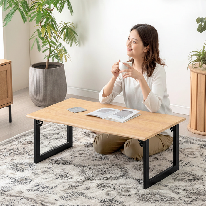 ［幅75cm］ローテーブル 折りたたみ 長方形 ヴィンテージモダン 北欧 コンパクト リビングテーブル 〔72600085〕