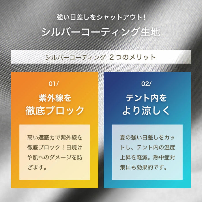 ［おもり4個セット］ワンタッチタープテント 本体のみ 1.5m×1.5m コンパクト 軽量 簡単 収納バッグ 日除け〔74100067〕