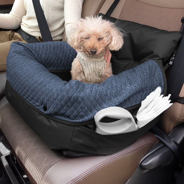 ［Lサイズ］ドライブベッド 洗える カバー 助手席 取り付け あごのせ 撥水 ペットベッド 犬用ベッド〔74100082〕