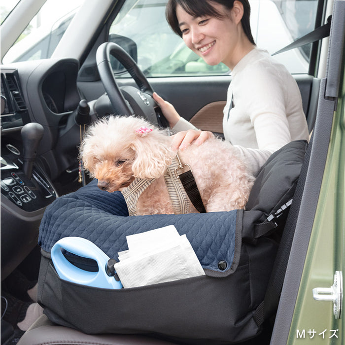 ［Lサイズ］ドライブベッド 洗える カバー 助手席 取り付け あごのせ 撥水 ペットベッド 犬用ベッド〔74100082〕