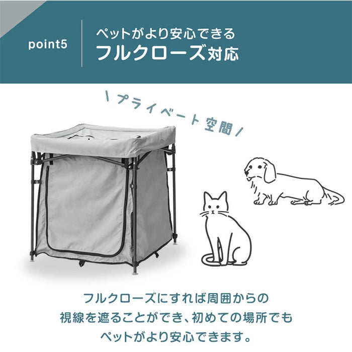 ポータブルケージ 2ドア 折りたたみ 組み立て 簡単 トイレ ハンモック付 ペットケージ 猫用 犬 コンパクト 防災 避難〔74100960〕