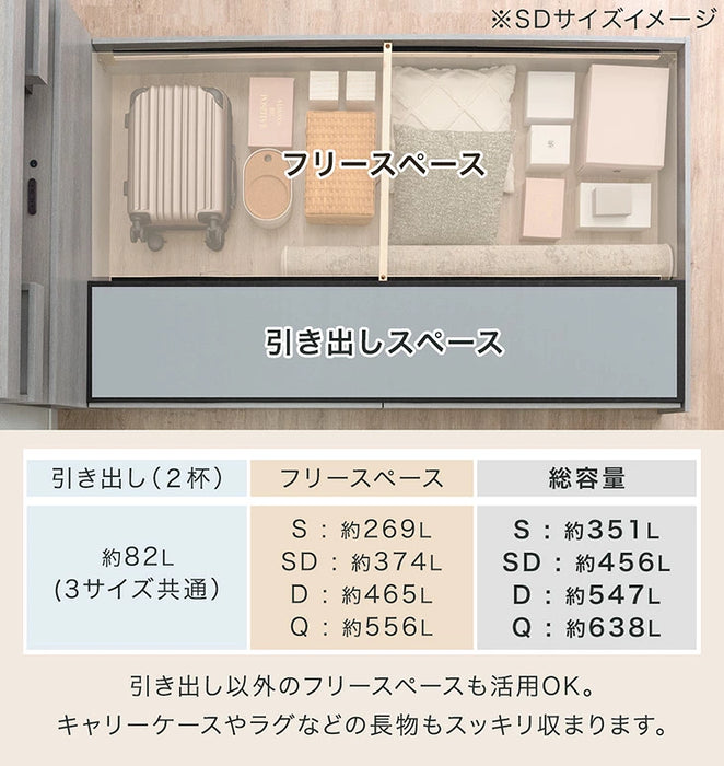 ［ダブル］ライト付きベッド 高反発マットレス付き 宮付きベッド 2口コンセント【超大型商品】〔74800103〕