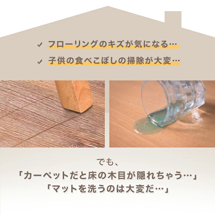 [150×190cm] 超薄0.5mm 透明ダイニングマット 撥水 クリア 抗菌 防カビ シックハウス対策済み 床暖房対応〔31800085〕