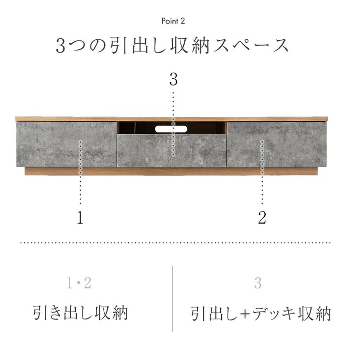 ［幅180］テレビ台 完成品 引出し収納 モダン 北欧 ローボード【超大型商品】〔76600120〕