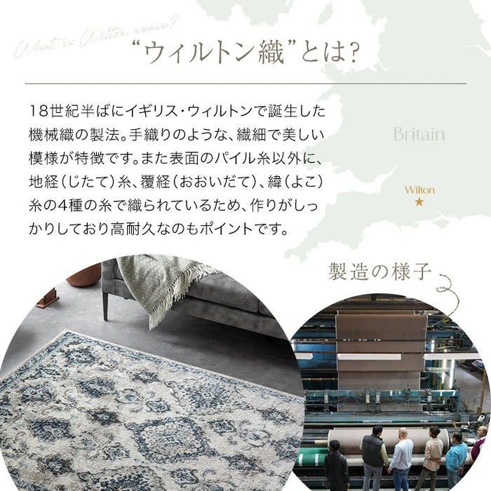［130×190］ウィルトン織 1畳用 ラグ 高密度17万ノット ウィルトン ラグマット ウィルトンラグ 床暖房 ホットカーペット 対応 長方形 北欧 おしゃれ〔77234922〕
