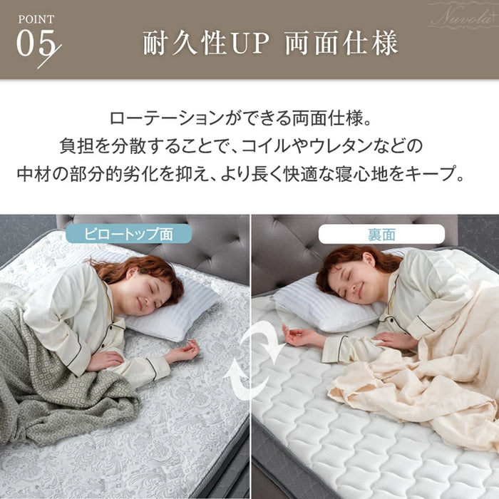 セミダブル] 超極厚35cm Wポケットコイルマットレス 抗菌 防ダニ 防臭