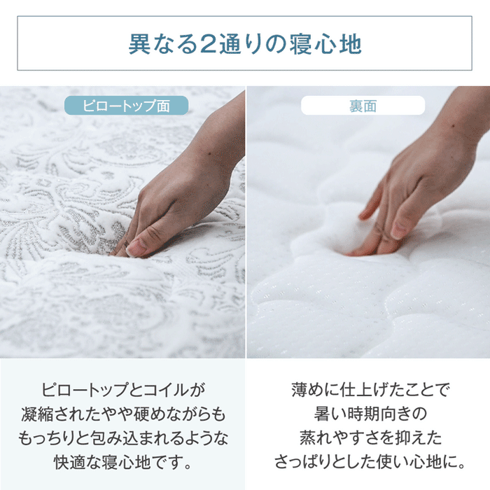 ダブル] 超極厚35cm Wポケットコイルマットレス 抗菌 防ダニ 防臭 3D