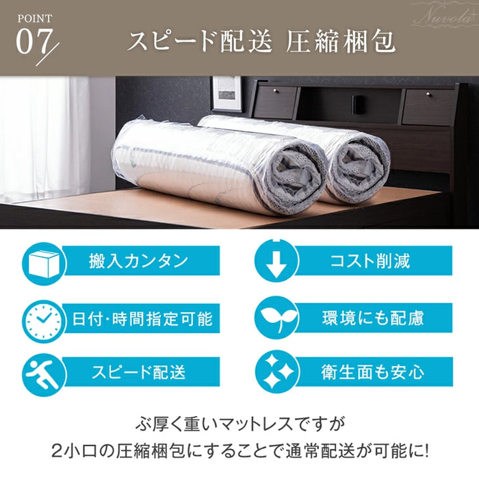 [シングル] 超極厚35cm Wポケットコイルマットレス 抗菌 防ダニ 防臭 3Dメッシュ 体圧分散〔77500005〕