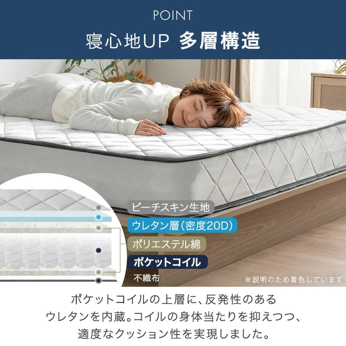 クイーンサイズ ポケットコイルマットレス 160x195cmベッドは別売り クイーンサイズ ポケットコイルマットレス 160x195cmベッドは別売り
