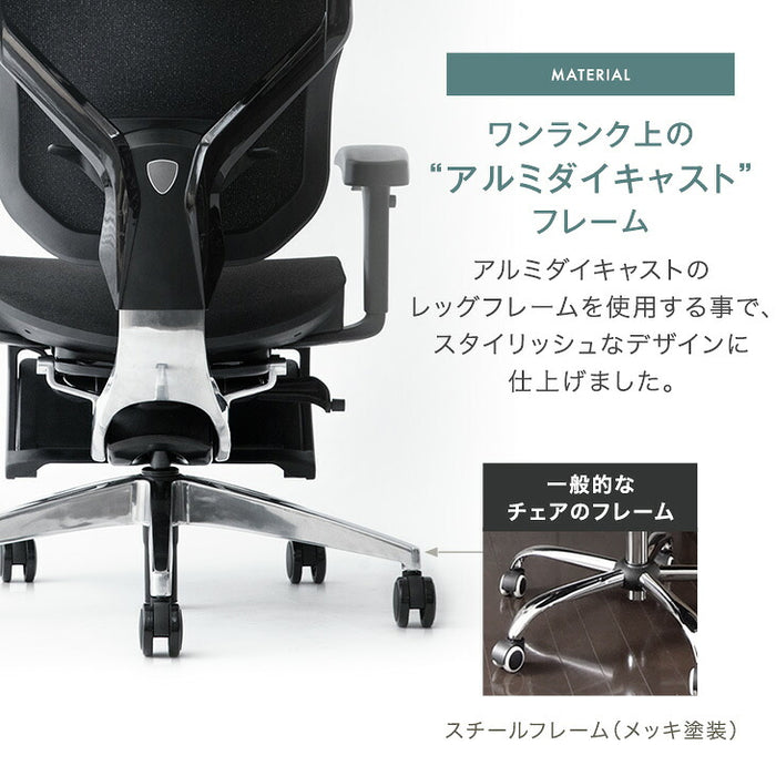 座り心地フルカスタム 多機能 ワークチェア 3Dアームレスト 15段階リクライニング フットレスト シートスライド ランバーサポート〔79100002〕