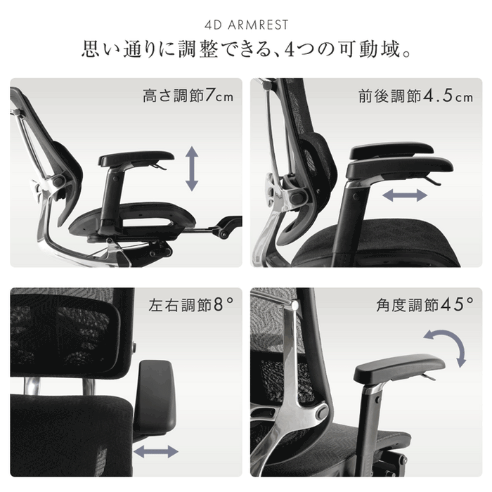 高機能 オフィスチェア ヘッドレスト アームレスト付き 高級〔79100005〕