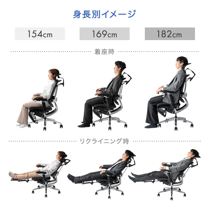 高機能 オフィスチェア ヘッドレスト アームレスト付き 高級〔79100005〕