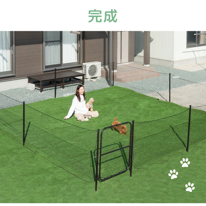 長さ8m］ドッグランセット 穴あけ器付属 ドア付き 折りたたみ 組み換え