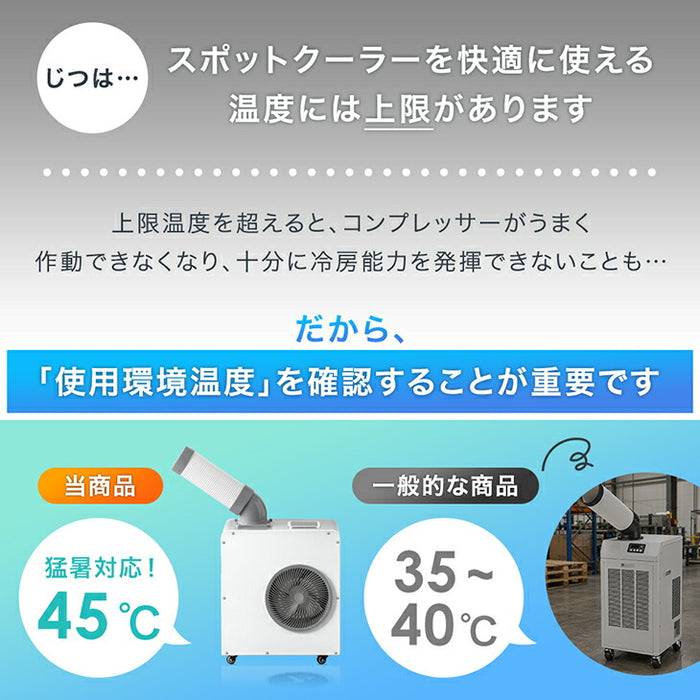 業務用スポットクーラー 小型 工事不要 キャスター付き リモコン付き