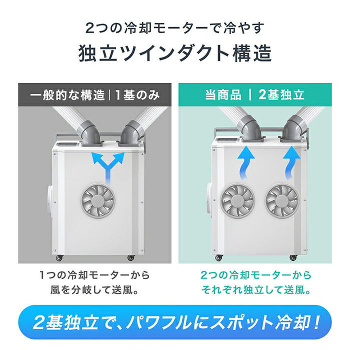 猛暑対応! 業務用 スポットクーラー ツインダクト リモコン付き 100v