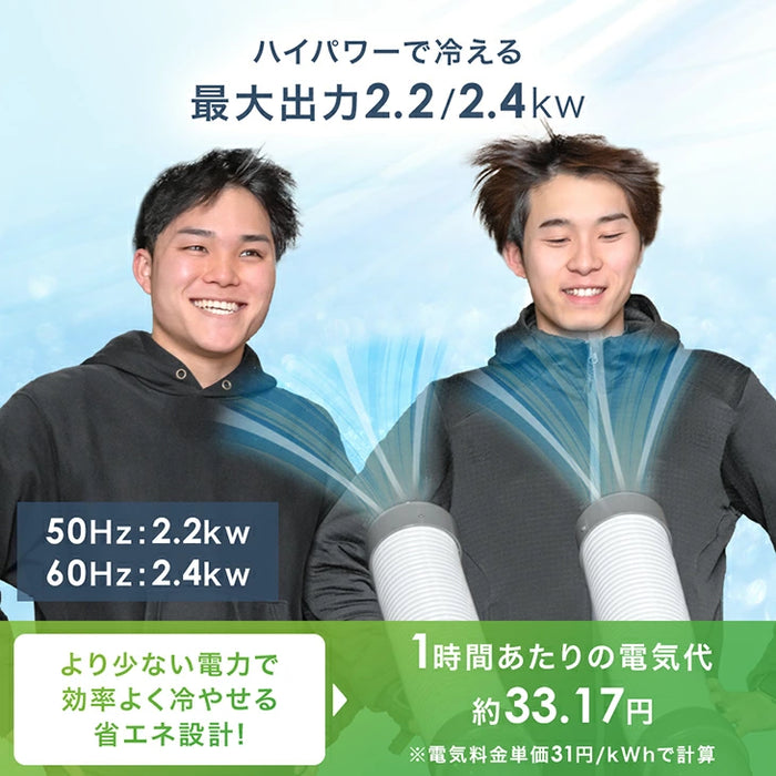 猛暑対応! 業務用 スポットクーラー ツインダクト リモコン付き 100v