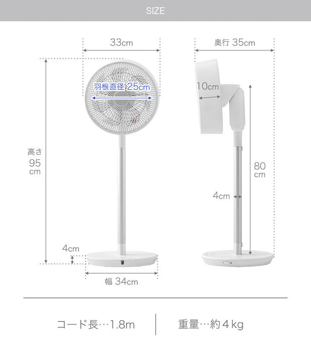 サーキュレーター ハイポジション 3D首振り 室温センサー DC〔79900000〕