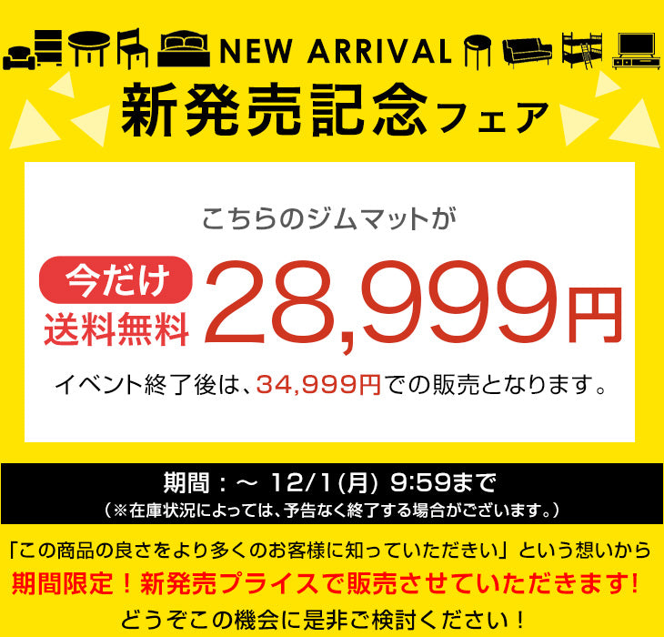【新発売記念プライス】フロアマット 厚み40mm 12枚 ゴムマット 防水 防音 頑丈 トレーニングマット ジム〔99901114〕