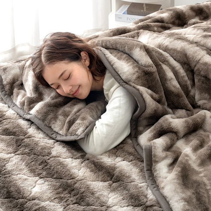≪TVで紹介≫ [セミダブル] もはや、ねこ。 2枚合わせ 洗える 掛け毛布 ブランケット 綿入り毛布  あったか  冬用 厚手 猫の手触り 可愛い〔80100134〕