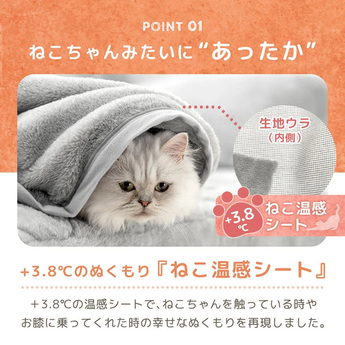 ≪TVで紹介≫ [セミダブル] もはや、ねこ。 2枚合わせ 洗える 掛け毛布 ブランケット 綿入り毛布  あったか  冬用 厚手 猫の手触り 可愛い〔80100134〕