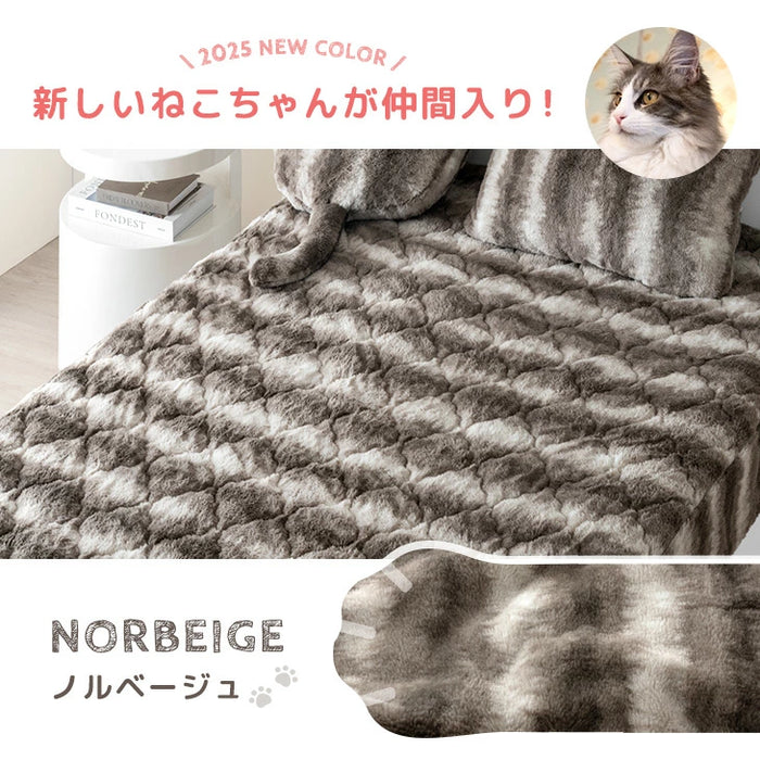 ≪TVで紹介≫[セミダブル] もはや、ねこ。 一体型 ボックスシーツ 洗える 暖かい 防ダニ 抗菌防臭 敷きパッド秋冬用 猫柄 おしゃれ〔80100137〕