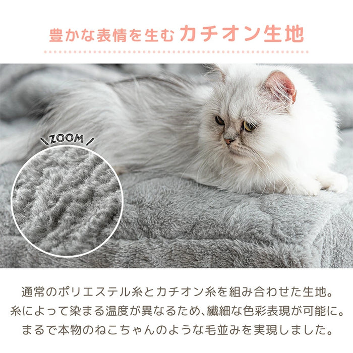 ≪TVで紹介≫[ダブル] もはや、ねこ。 一体型 ボックスシーツ 洗える 暖かい 防ダニ 抗菌防臭 敷きパッド秋冬用 猫柄 おしゃれ〔80100138〕