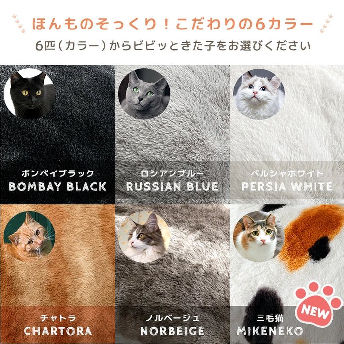 ≪TVで紹介≫もはや、ねこ。枕カバー 洗える ファスナー付 43×63 吸湿発熱 フランネル 暖かい〔80100139〕