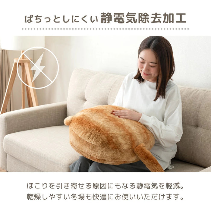 ≪TVで紹介≫もはや、ねこ。 クッション 洗える 直径50cm 丸洗い 大きい 暖かい フロアクッション 枕 冬用 厚手 猫の手触り かわいい おしゃれ 北欧〔80100140〕