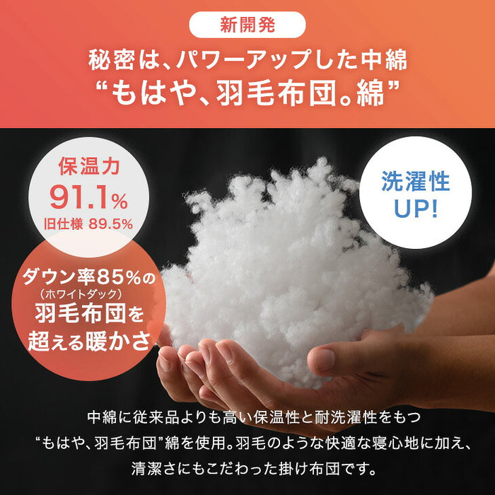 【新発売記念プライス】［シングルロング・増量タイプ］もはや、羽毛。洗える掛け布団 防ダニ 人工羽毛〔80100191〕