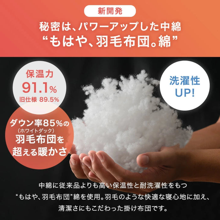 【リニューアル記念プライス】［シングル］もはや、羽毛。洗える 掛け布団 防ダニ 洗濯ネット付き 暖かい 人工ダウン 人工羽毛〔80100181〕