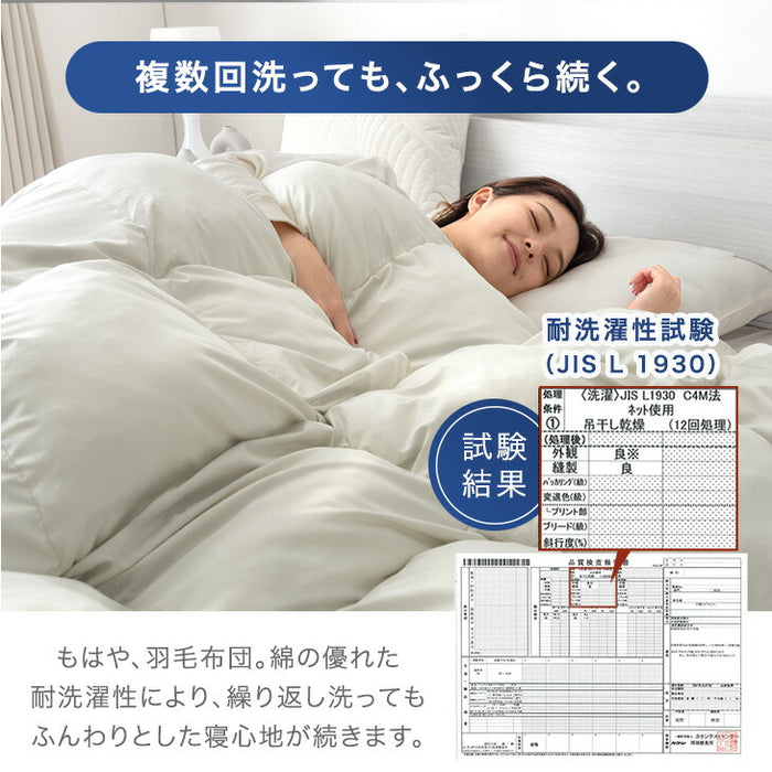 【新発売記念プライス】［シングルロング・増量タイプ］もはや、羽毛。洗える掛け布団 防ダニ 人工羽毛〔80100191〕