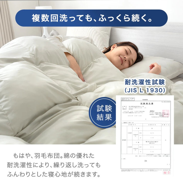 【リニューアル記念プライス】［シングル］もはや、羽毛。洗える 掛け布団 防ダニ 洗濯ネット付き 暖かい 人工ダウン 人工羽毛〔80100181〕
