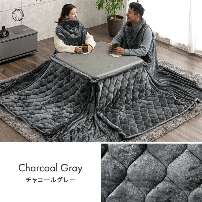 【新発売記念プライス】背中もあったか こたつ 掛け布団 洗える 正方形 幅80cm 抗菌 防臭 フランネル 無地〔80100184〕