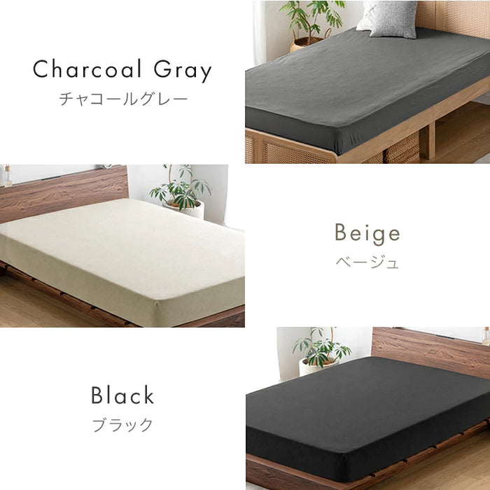 【新発売記念プライス】［ダブル］洗いざらし ボックスシーツ 綿100％ 抗菌 防臭 防ダニ 無地〔80100299〕