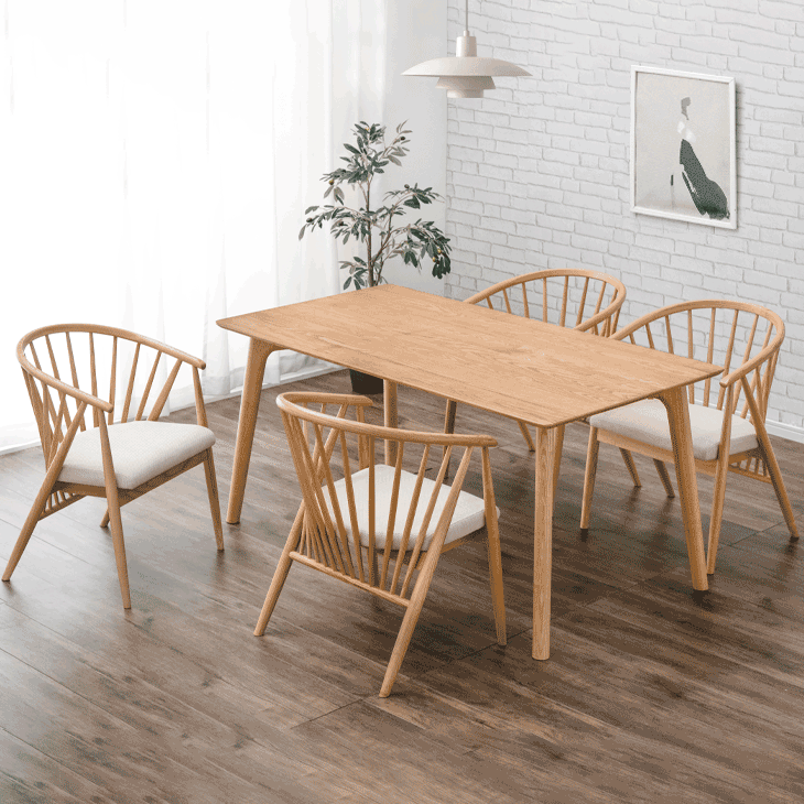 ダイニングテーブルセット　4人掛け　木目調